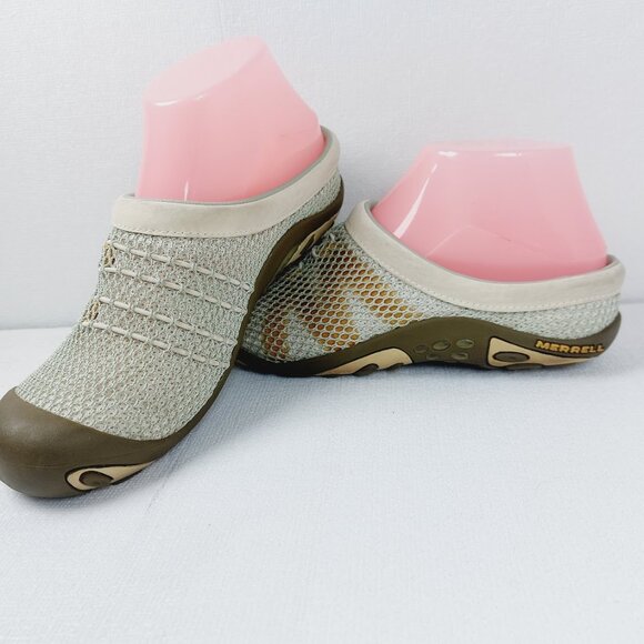 Merrell Women's Sea Grass Green Kula Logo Mesh Slip-On Casual Slides Size 7 - Picture 3 of 12